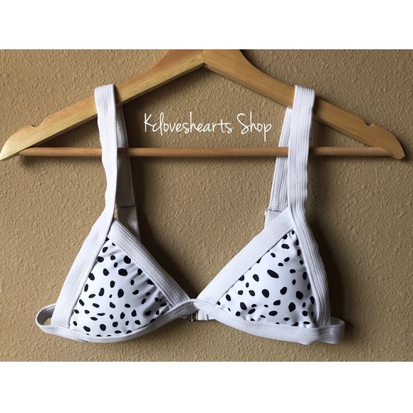 White Speckled Triangle Printed Bikini Set - Picture 2 of 4